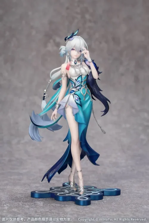 "Official Honkai: Star Rail Yaoguang Myethos figure showcasing a dynamic pose with ethereal energy effects, embodying futuristic fantasy elegance."