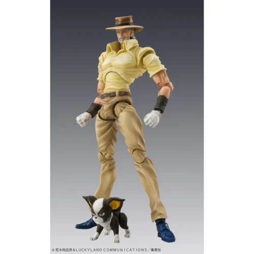 "Joseph Joestar & Iggy movable figures from JoJo's Bizarre Adventure. Medicos Studio's vibrant, highly poseable collectibles capture iconic accuracy."