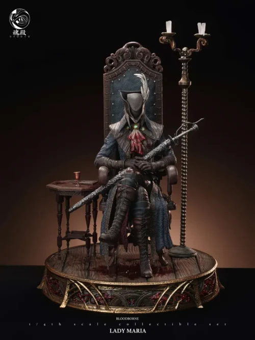 "Limited edition 1/4 Bloodborne Maria 3.0 statue, highly detailed, showcasing dynamic pose and dark gothic fantasy look."