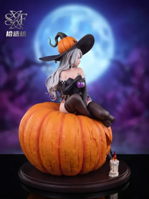 "Close-up views of the premium 1/6 scale Nuwa Witch original statue by Shizao Workshop, showcasing intricate dark fantasy details and mystical element."