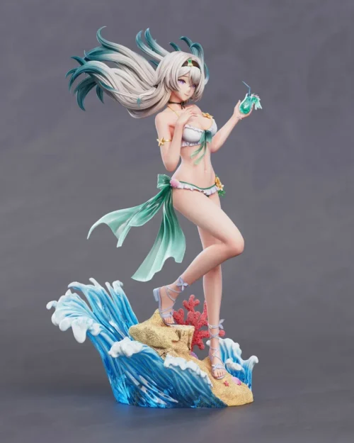 "Detailed angles of the premium 1/6 Summer Firefly Honkai: Star Rail resin statue, emphasizing intricate craftsmanship and vibrant summer aesthetic."