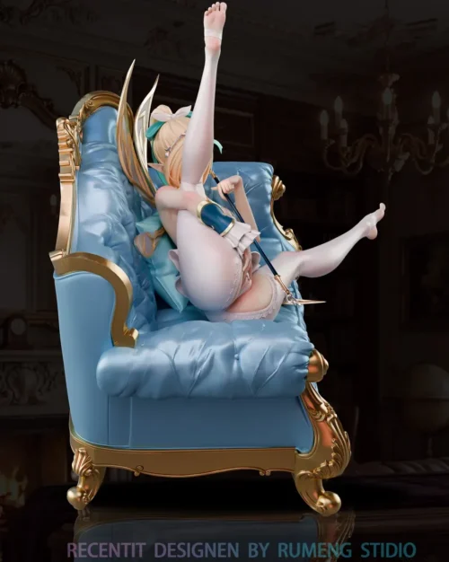 "Exquisite 1/6 scale Vesna Genshin Impact resin figure from Rumengshe Studio, showcasing various angles and meticulously sculpted premium details."