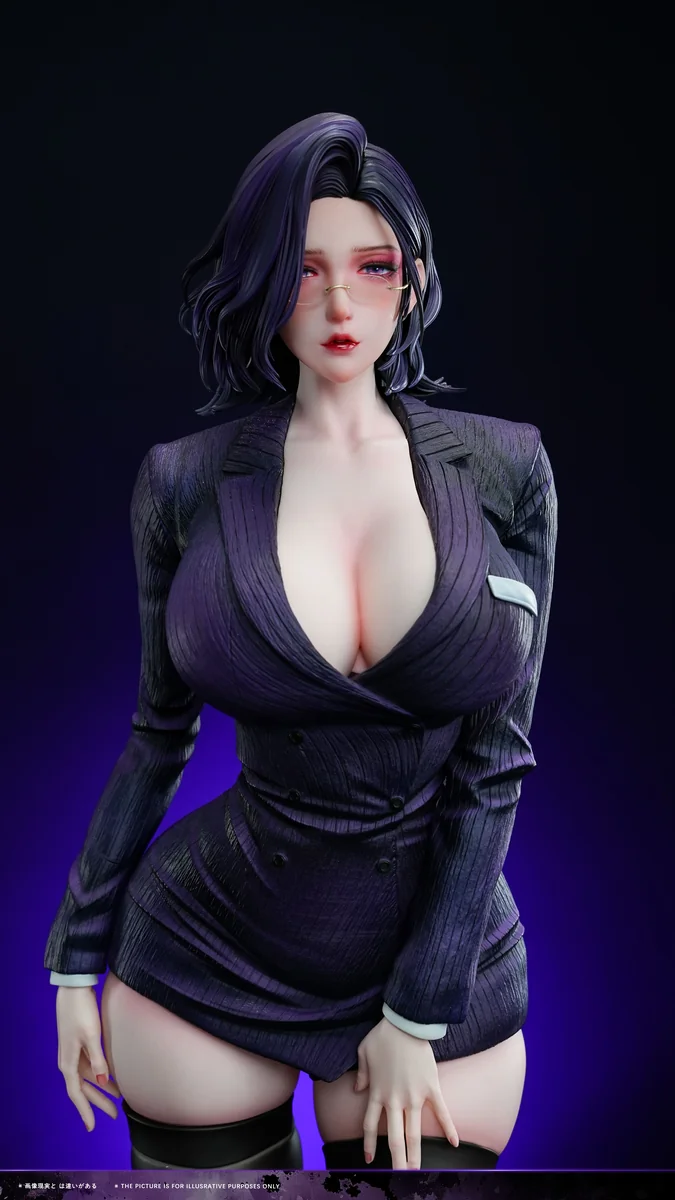 "Ultra-limited 1/4 scale OL Kim Mi-jeong resin statue by SG Studio. Hand-painted professional attire and dark fantasy details from various angles."