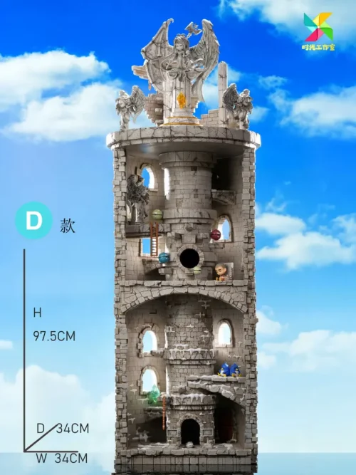 "Exclusive MapleStory Sky Tower statue diorama, showcasing iconic characters in a breathtaking, multi-layered fantasy scene with vibrant details."