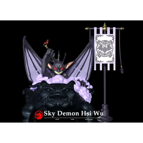 "Unique Shendu Studio Ximu Bathtub Statue, showcasing the Jackie Chan Adventures Demon Sorcerer whimsically soaking in a tub."
