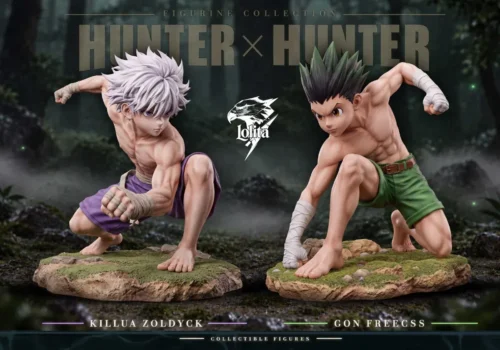"Dynamic 1/6 Killua Zoldyck & Gon Freecss Hunter x Hunter resin figure, 'Ready to Go' duo capturing their iconic power and friendship."