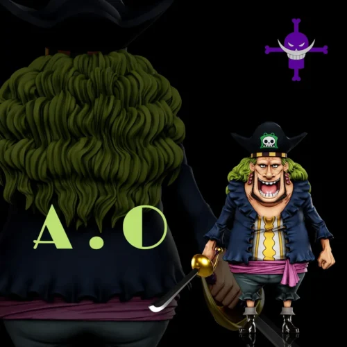 "Premium A.O Whitebeard Pirates Resonance Series One Piece figure, dynamically posed and exquisitely detailed on its display base."