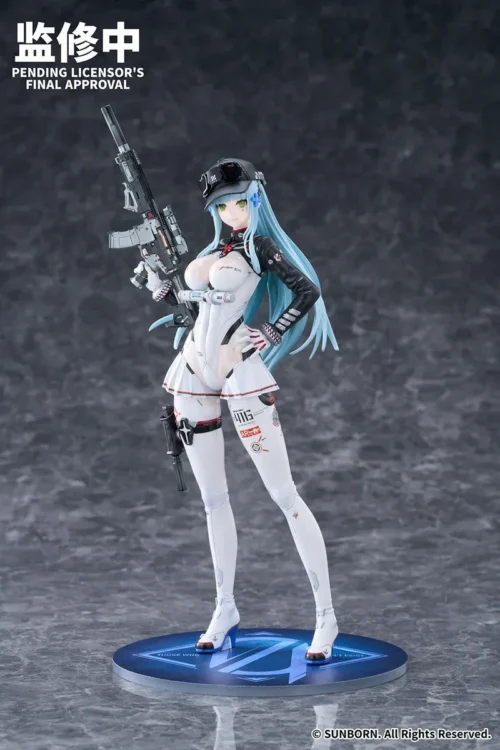 "Exquisite Max Factory Kalina 'Speed Star' figure from Girls' Frontline 2, dynamically posed with intricate sci-fi racing and futuristic vehicle."