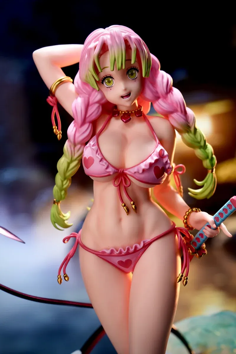 "Ultra-limited 1/6 Kanroji Mitsuri Swimsuit Demon Slayer statue: premium sculpt, dynamic pose, vibrant water, and exclusive accessories."