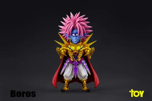 "Exclusive WCF Boros Cosmic Overlord One-Punch Man figure in a dynamic pose, highlighting his menacing power. Premium PU, limited edition statue."