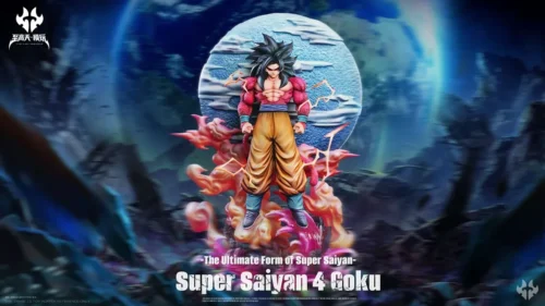 "Dynamic 1/6 Super Saiyan 4 Goku resin statue by Zhigao Tian Studios. Displays explosive power, vibrant LED and intricate details from all angles."