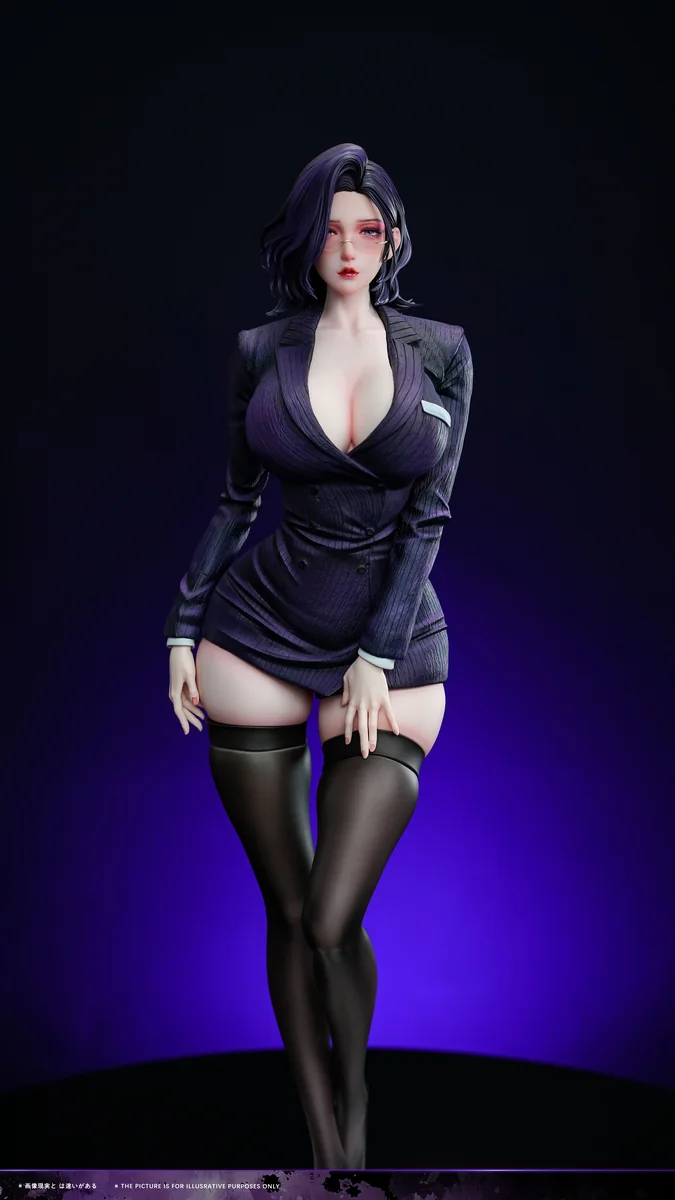 "OL Kim Mi-jeong 1/4 scale ultra-limited resin statue. Displays sculpted professional dark fantasy attire with hand-painted details."
