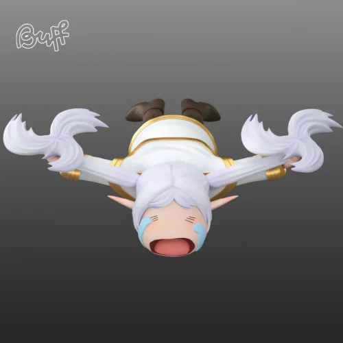 "Adorable Flying Fufu figure from Frieren: Beyond Journey's End by BUFF Studio. Whimsical design, perfect noodle stopper and fridge magnet."