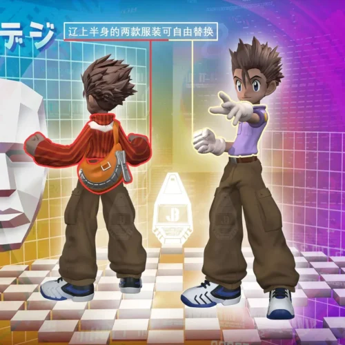 "JBS Kibansha Studio Digimon Ryo & Millenniummon resin statue. Features Ryo's dual outfits and crystal-sealed Millenniummon, detailed from multiple.“