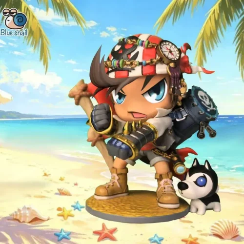 "Vibrant, chibi MapleStory Viper Striker figure in a dynamic action pose, a playful Blue Snail Studio game collectible."