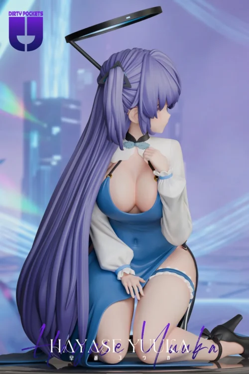 "Detailed multi-angle view of the 1/6 Hayase Yuuka Blue Archive resin statue, showcasing exquisite uniform details and premium craftsmanship."