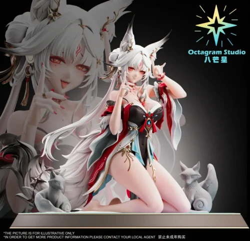 "Exquisite 1/6 Wuthering Waves Xinyuehu statue, a premium limited edition resin collectible featuring an ethereal design with mystical fox motifs."