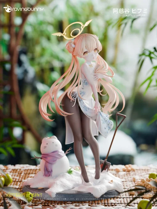 "Atsukage Hifumi Blue Archive 1/6 scale premium collectible statue showcasing her elegant Chinese cheongsam, a limited edition by Raving Bunny Studio."