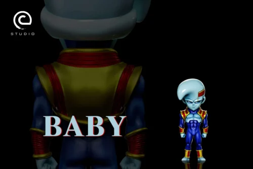 "Premium C-STUDIO Dragon Ball GT Baby figure, captured in a menacing pose with vibrant, intricate detail. A compact, iconic villain collectible."