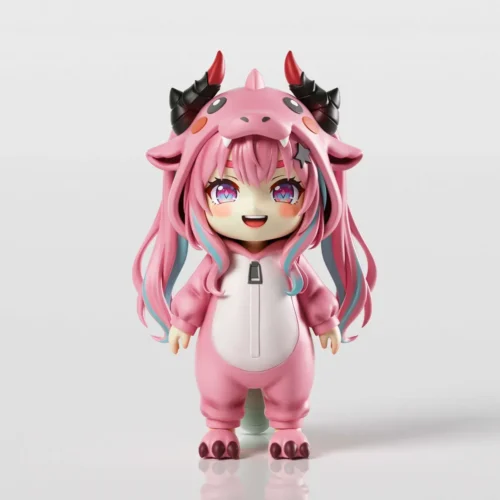 "Adorable chibi Yvona Arknights Endfield pajama figure by AGC Studio, captured in a soft, cozy, and relaxed pose."