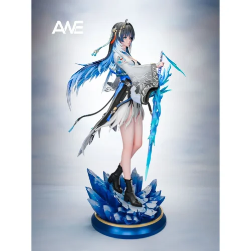 "Wuthering Waves Yangyang premium resin statue. Multi-angle views reveal dynamic elegance, ethereal grace, and exquisite craftsmanship in every detail."