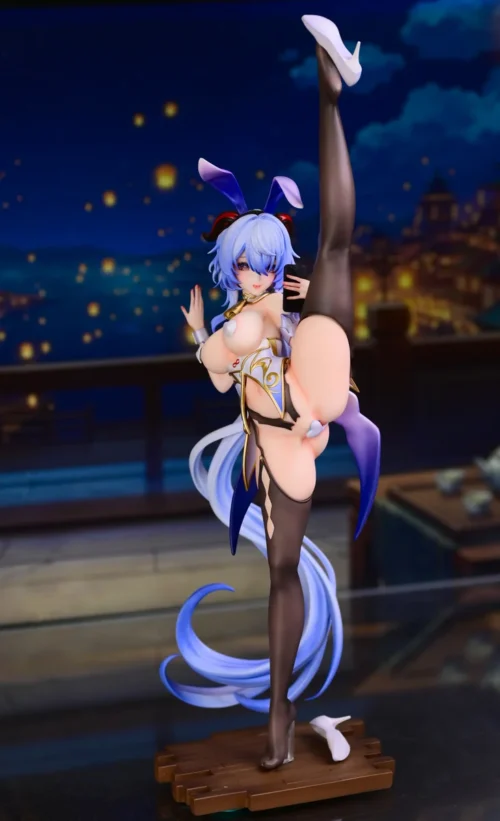 "Elegant 1/7 Ganyu (Raised Leg) Genshin Impact figure by KB-Studio, with dynamic pose, intricate details, and customizable display."