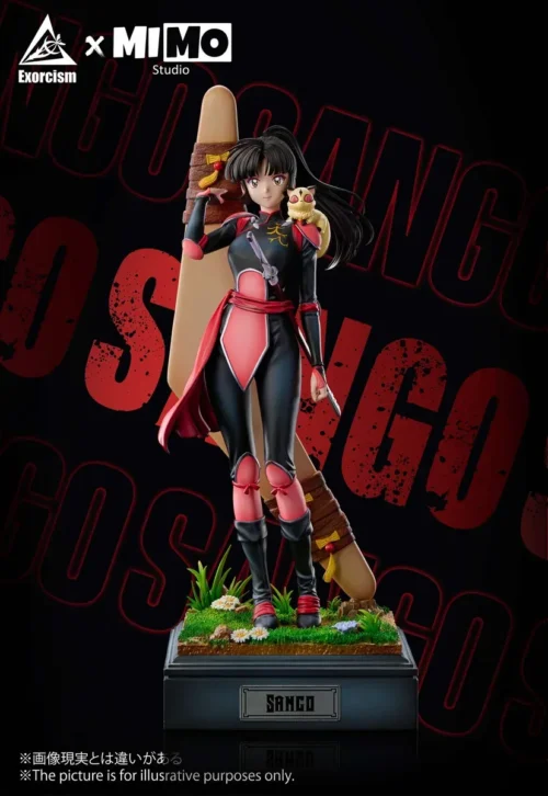 "Premium 1/6 scale Inuyasha Sango & Kirara statue, captured from various angles, highlighting its dynamic battle pose and intricate demon slayer."