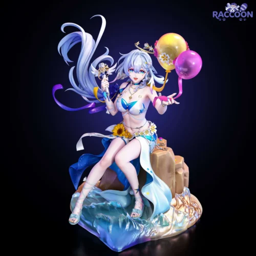 "Premium 1/6 Qing Ge Niao Honkai Star Rail resin statue, showcasing intricate sculpting of the ethereal character and whimsical balloon."