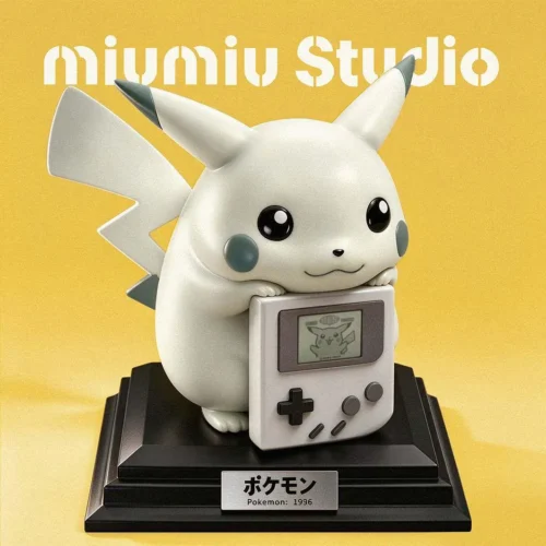 "Premium Limited Edition Dual-Style Pikachu Gaming Evolution figure. Angles reveal its retro pixel and vibrant modern aesthetic."