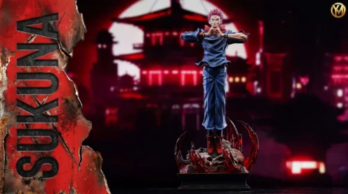 "Dynamic 1/6 Sukuna resin statue from Jujutsu Kaisen, showcasing menacing details and premium quality. Ultra-limited edition collectible in various."