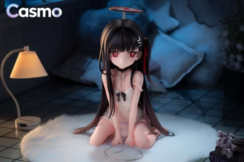 "Exquisite 1/7 Tsukiyoi Rion Blue Archive figure by Casmo Studio, showing intricate pajama bathrobe details from a captivating, unique angle."