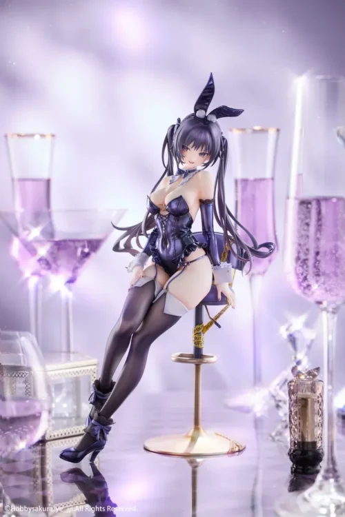 "Detailed gallery of the exquisite Black Rabbit Bosa figure, highlighting the alluring purple bunny girl's dynamic pose and intricate sculptural."