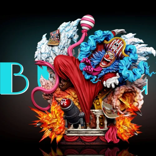 "Premium Buggy the Clown One Piece statue by A+ Institute Studio, showcasing its iconic dynamic pose, detailed sculpt, and explosive powers."