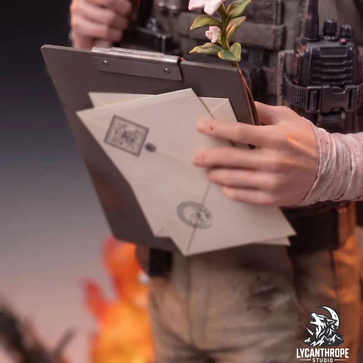 "Premium 1/6 Li Shen (Birthday Theme) statue detail shot, highlighting intricate sculpting, dynamic LED light-up base, and elegant deer motif."