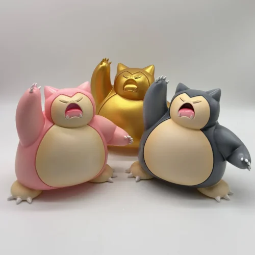 "Charming, sleepy Snorlax figure in its iconic pose, showcasing unique color variants from Xingbaowu Studio, a must-have Pokemon statue for collectors."