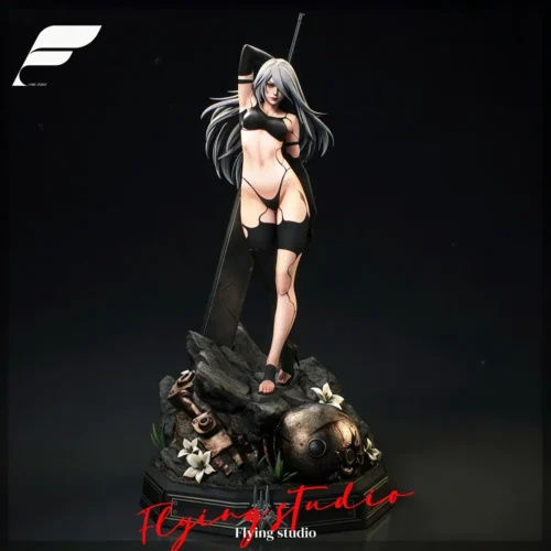 "Premium 1/6 NieR Automata A2 YoRHa Type A No.2 polystone statue. Dynamic, fierce warrior in intricate diorama. Limited edition."