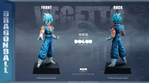 "DOGOD Studio premium 1/6 Vegito Super Saiyan statue. Limited edition, showcasing intricate sculpt, dynamic energy, and various angles."