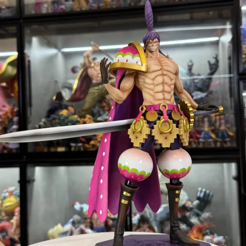 Charlotte Cracker figure statue with flamboyant biscuit armor, polka-dot cape, and giant sword from a limited 38-unit run.