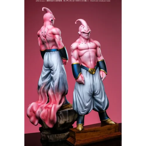 "Majin Buu Super Buu Dragon Ball Z statue by APM Studio, showcasing his menacing power in a dynamic, high-detail premium PU collectible figure."