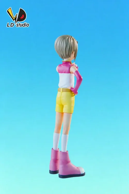 "Limited Edition Kari Kamiya Digimon Adventure 02 LD Studio statue from a unique angle, highlighting intricate sculpted details and her dynamic."