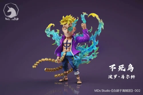 "Dynamic Marco Phoenix form statue from One Piece by MDS Studio, showcasing his iconic blue transformation. A premium collectible figure."