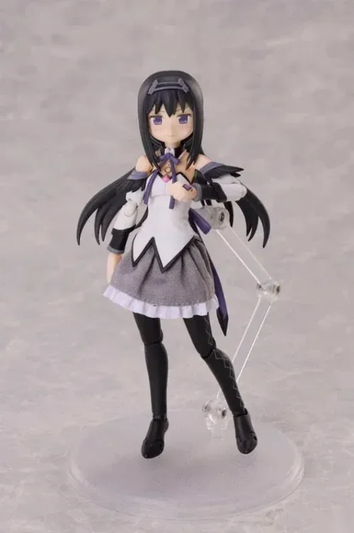 "Dynamic Homura Akemi Movable figure from Puella Magi Madoka Magica: Rebellion, showcasing high articulation and fierce determination."