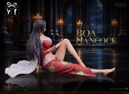 "Exclusive YI-Studio Boa Hancock 1/6 limited resin statue, highlighting intricate details of her elegant, serene pose and luxurious outfit."