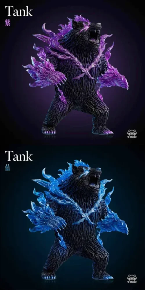 "Premium YZ Studio Solo Leveling Shadow Bear Tank statue with stunning fluorescent glow, showcasing its iconic armored design and mystic aura."