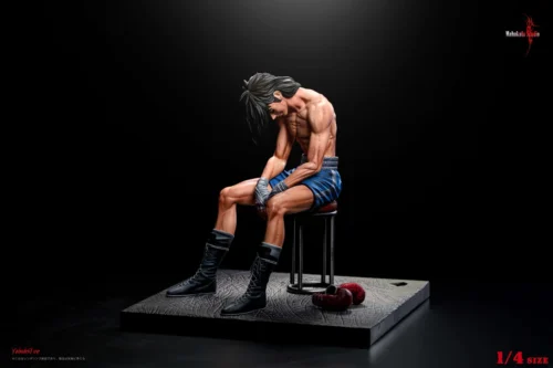 "The 1/4 Joe Yabuki 'Burnout' scene Ashita no Joe statue. Multiple angles capture the iconic, serene final pose and intricate sculpted details."