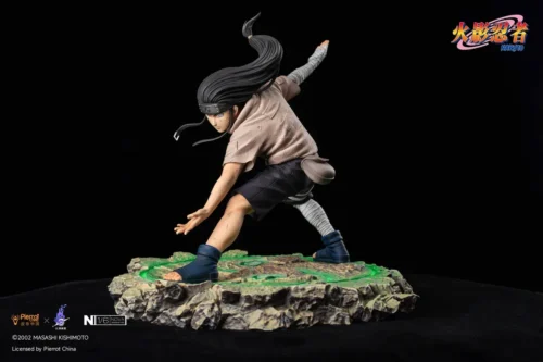 "Official Naruto Hyuga Neji 1/6 scale resin statue. Dynamic action pose with Byakugan, featuring a striking LED Tai Chi base."