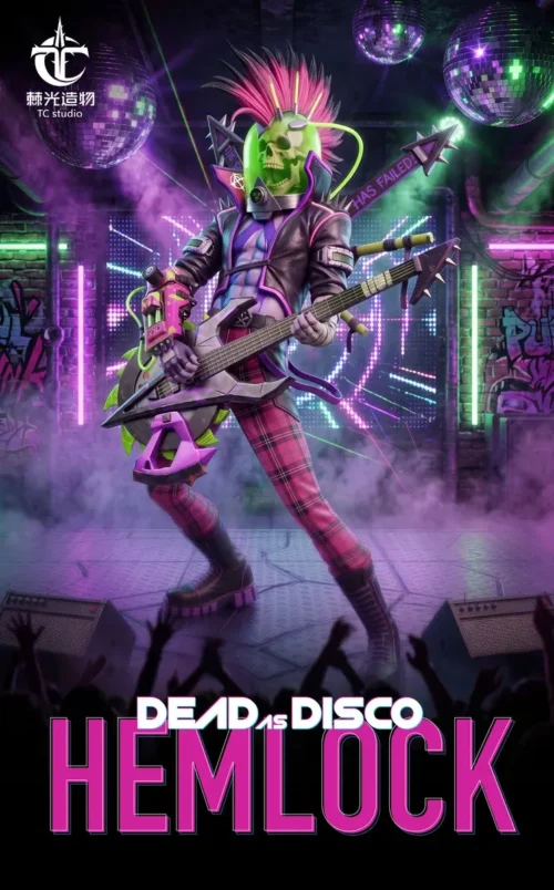 Hemlock Resin Statue: Main image of the 1/4 Dead as Disco design by TC Studio. A stunning cyberpunk gothic fusion with futuristic disco.