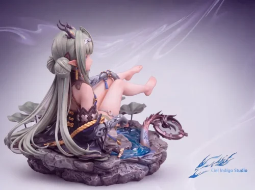 "Close-up of the Limited Edition 1/6 Arknights Endfield Sì statue by Ciel Indigo Studio, highlighting its dynamic pose, intricate armor."