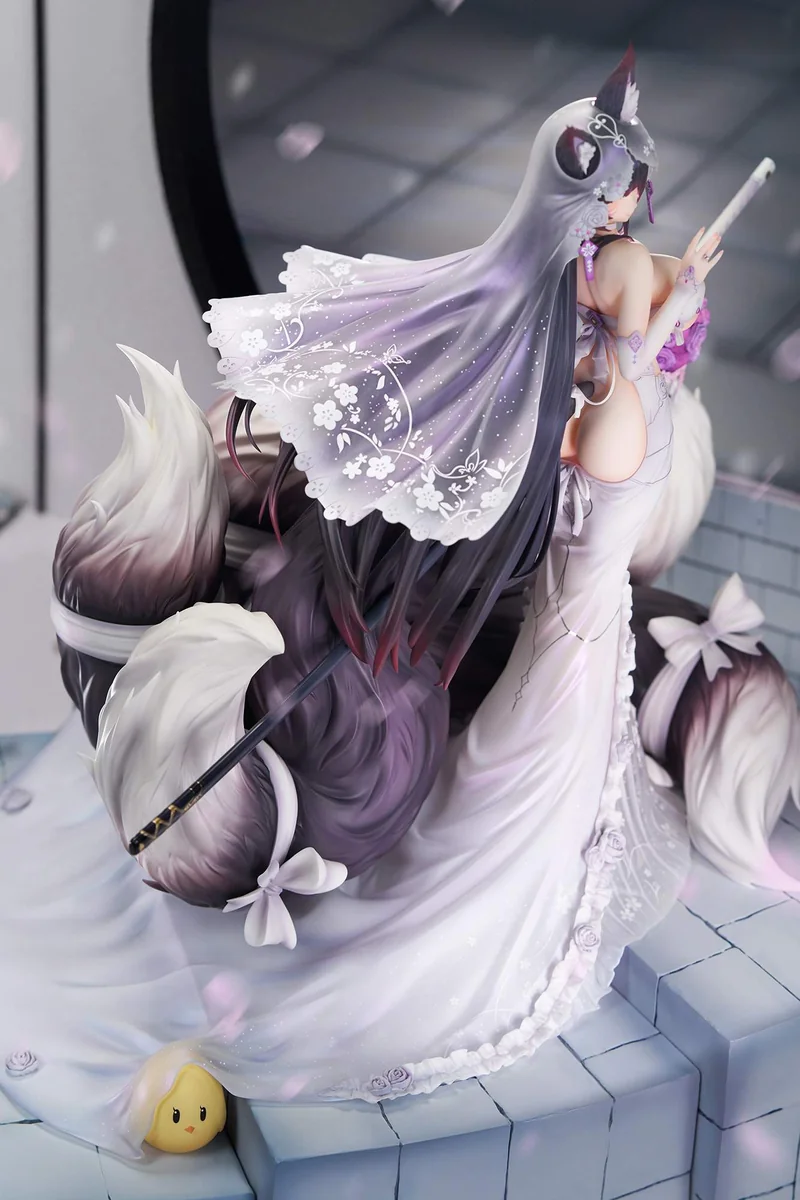 "Premium acrylic display case with integrated LED lighting, elegantly illuminating the official 1/7 Azur Lane Kroos Wisteria Heart statue."