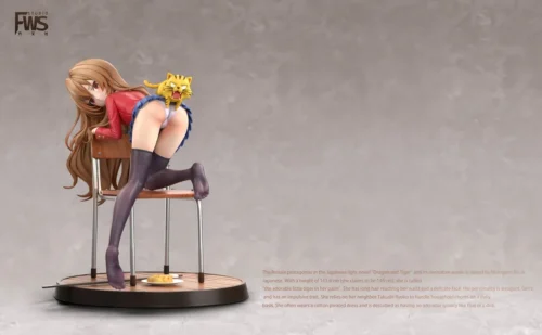 "Limited edition 1/6 Taiga Aisaka Toradora! resin statue. Multiple angles reveal her adorable 'Palmtop Tiger' persona, iconic school uniform."